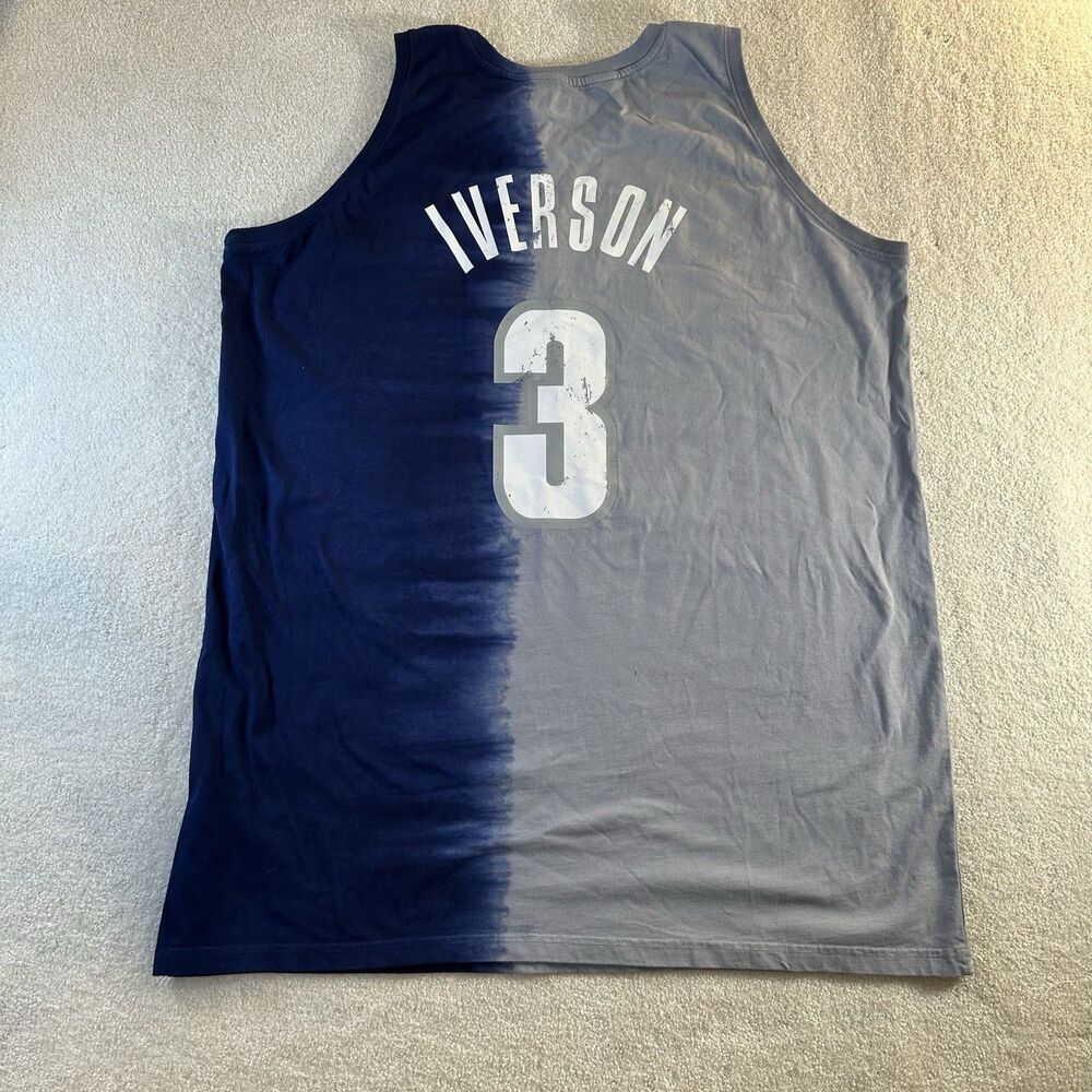 Mitchell & Ness Allen Iverson #3 Georgetown Hoyas Tie-Dye Tank Top Jersey/Shirt - Picture 10 of 11